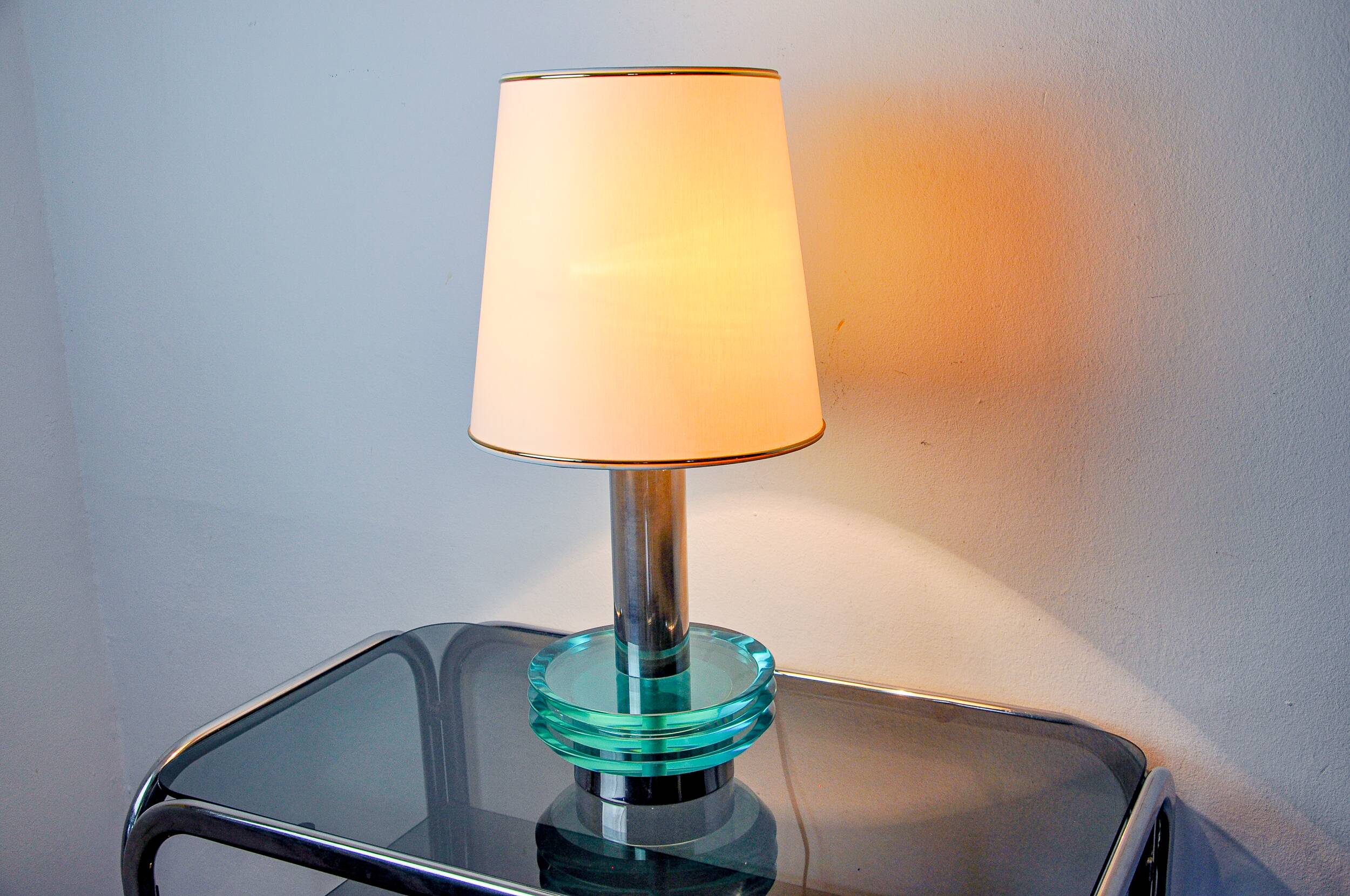 Lampe space-age par Zero Quattro, verre de murano bleu , Italie, 1970