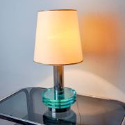Space-age lamp by Zero Quattro, blue murano glass, Italy, 1970