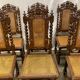 6 antique Henry II caned chairs