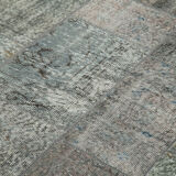 Handmade oriental contemporary 170 cm x 240 cm grey patchwork rug