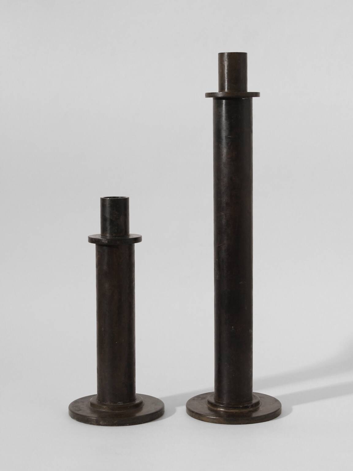 Pair Of Brutalist Massive Iron Candle Holder, 1970s