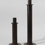 Pair Of Brutalist Massive Iron Candle Holder, 1970s