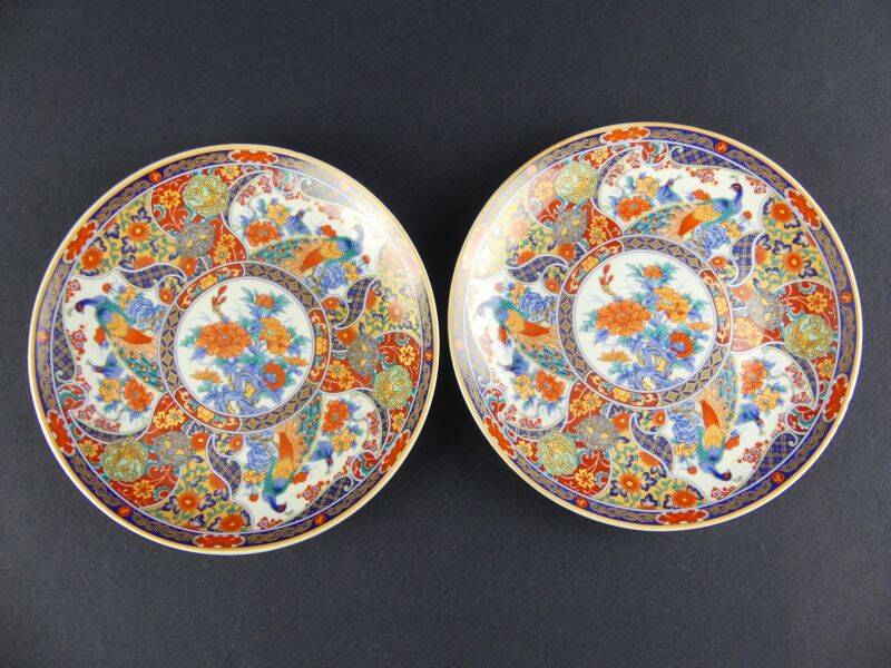 Pair of vintage Taous porcelain dessert plates, Morocco