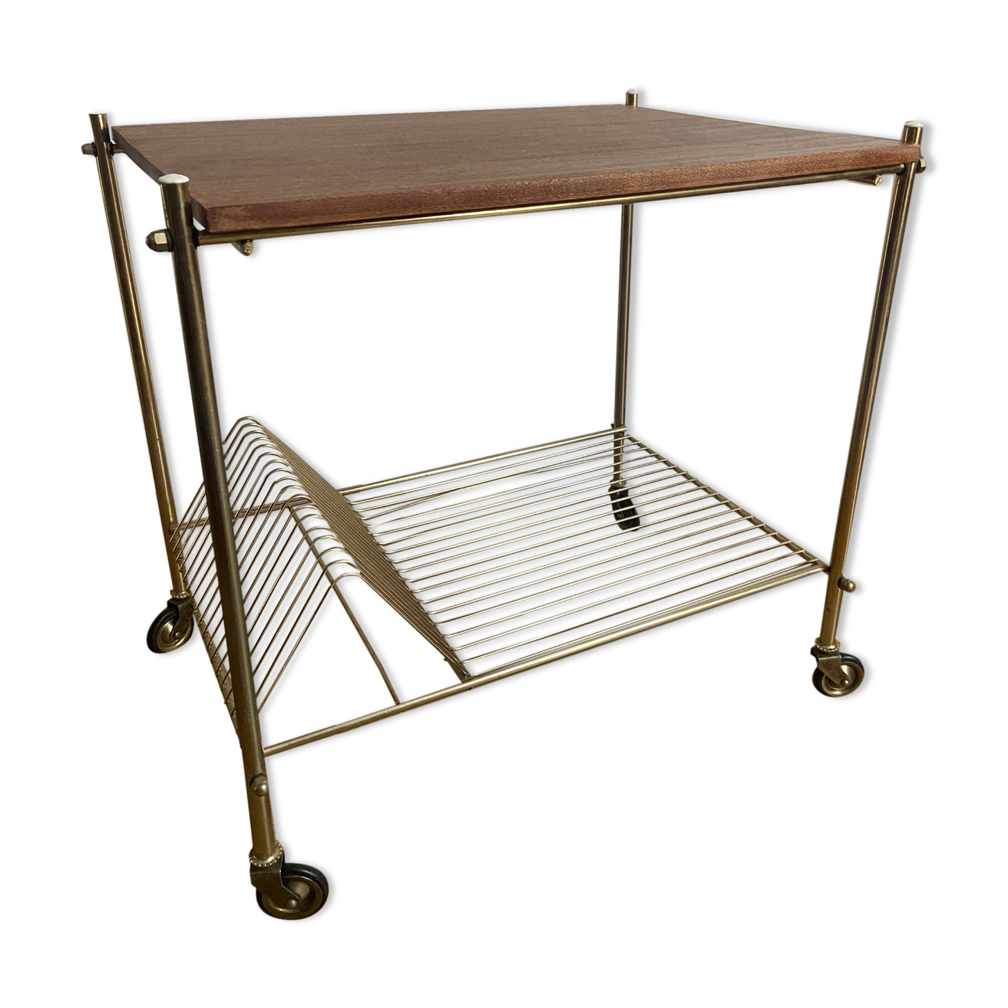 Side table vinyl door with wheels