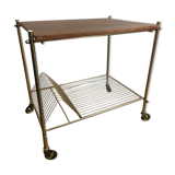 Side table vinyl door with wheels