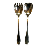 Pair of Art Deco style silver plated salad servers