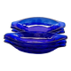 6 vintage LUMINARC France cobalt blue ice cream cups, "gourmet" model