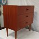 Small Scandinavian teak chest of drawers or bedside table from the 60s