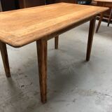 Old brasserie table with oak top