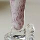 Peter Kaspar Soliflore Vase/Floral design, collared neck. Blown art glass, speckled purple. Shell inclusion. Dim 26.5 x 13 cm