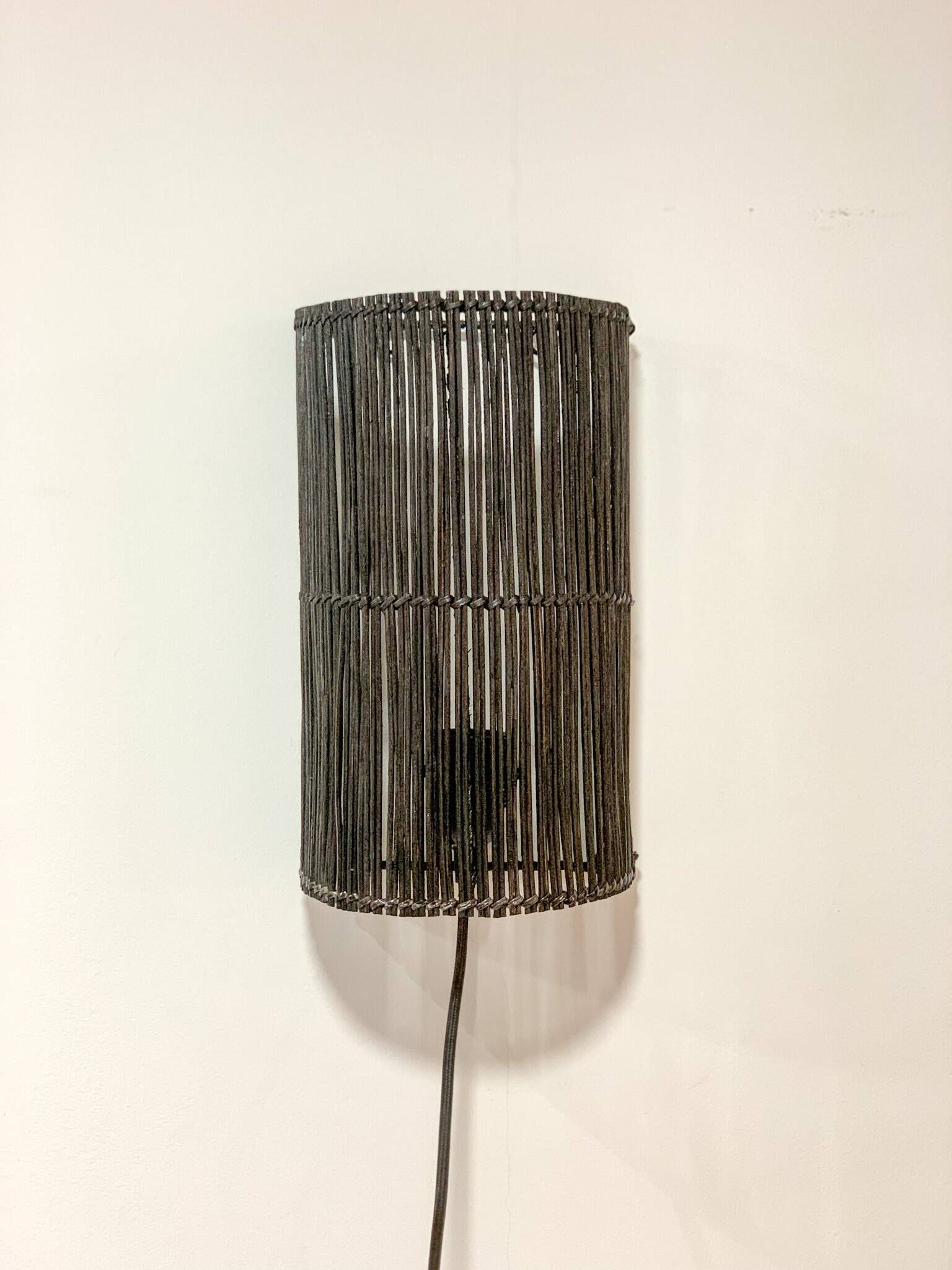 Black rattan wall light