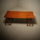 Bureau ou table à manger en treillis italien des années 1970 en bambou et rotin.