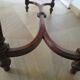 Coffee table - black marble top - Louis XIII style - H-shaped crossbar base