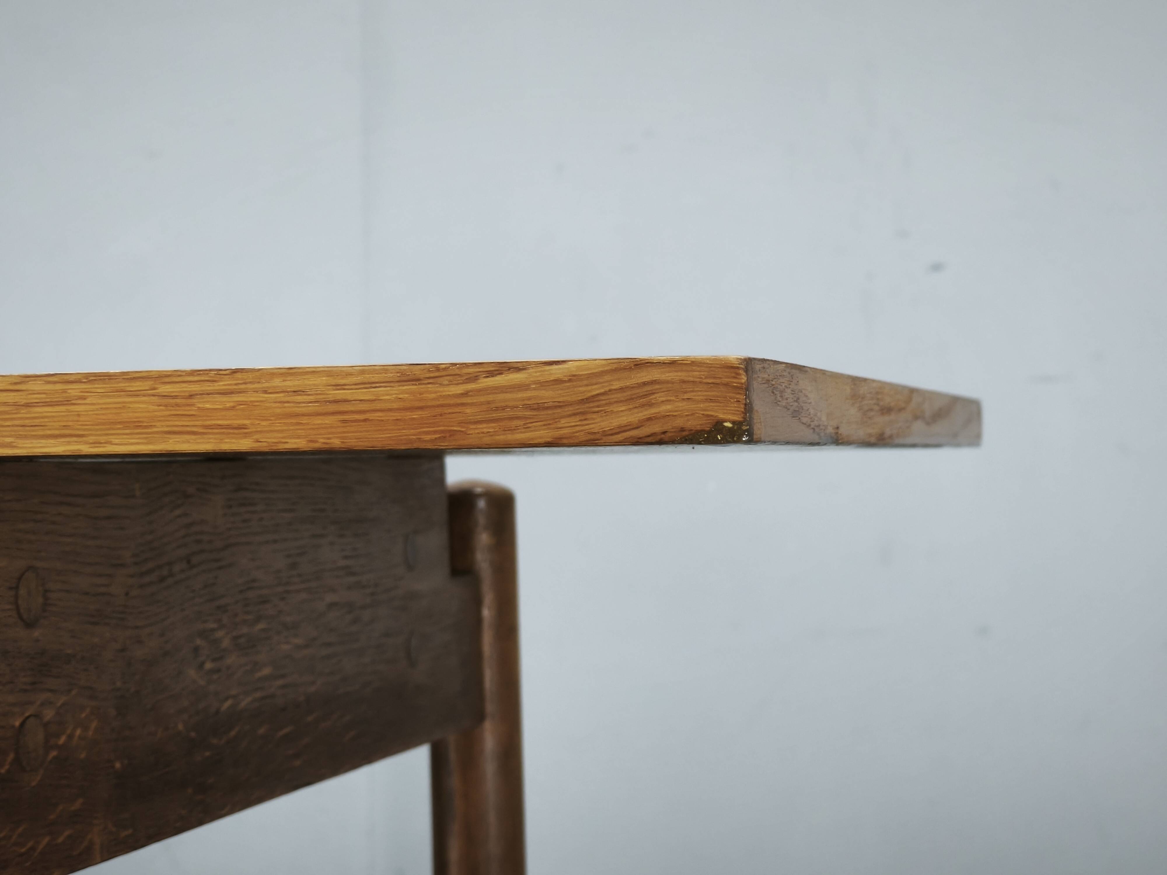 1960s Czech Coffee Table in Solid Oak by Krásná Jizba