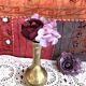 Vintage hammered solid gilded bronze soliflore vase