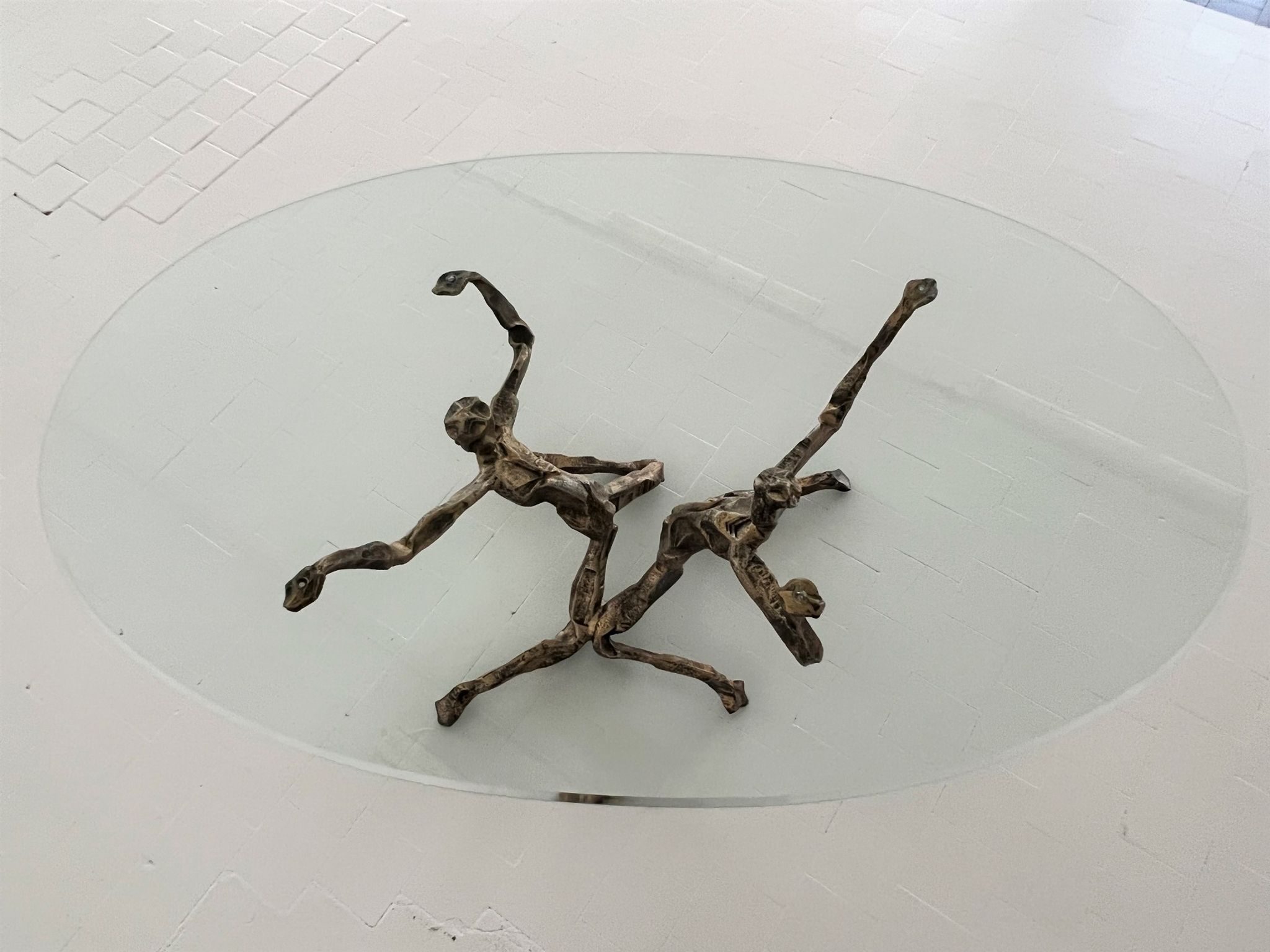 Salvino marsura vintage bronze handcrafted trinidad brutalist coffee table, 1960