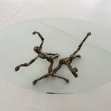 Salvino marsura vintage bronze handcrafted trinidad brutalist coffee table, 1960