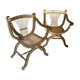 Pair of canework golden armchairs
