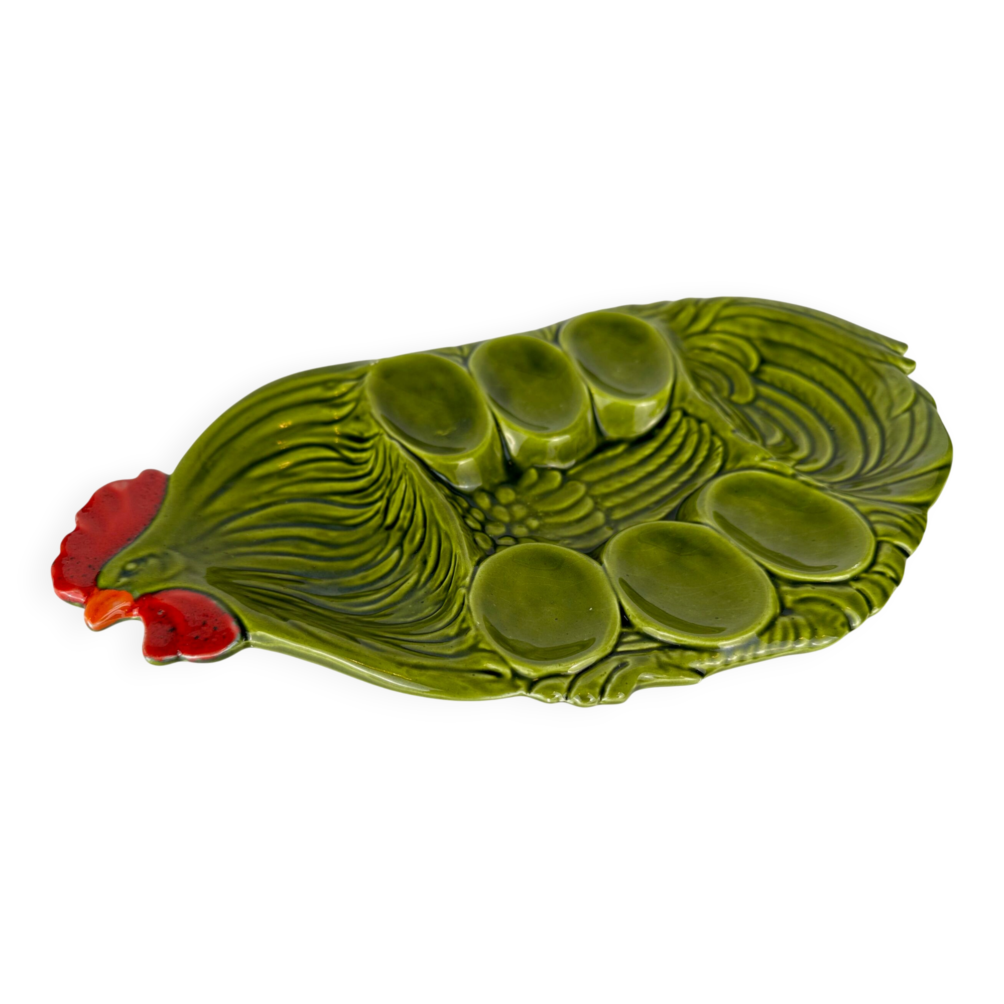 Vintage majolica serving dish – eggs