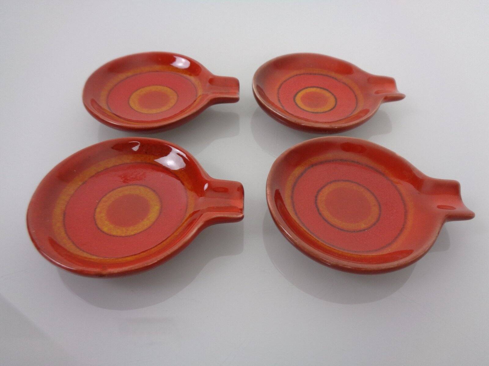 Pop Art Ceramic Ashtrays by Romolo Verzolini for Questa Maiolica, Italy, 1970s, Set of 5