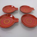 Pop Art Ceramic Ashtrays by Romolo Verzolini for Questa Maiolica, Italy, 1970s, Set of 5