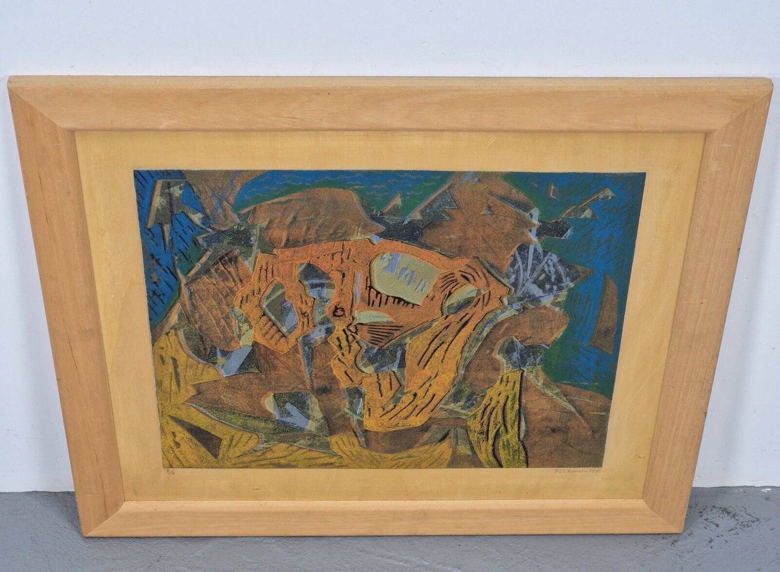 Piet Koenen, Modern Surrealist Composition, Silkscreen & Mixed Media, 1990s