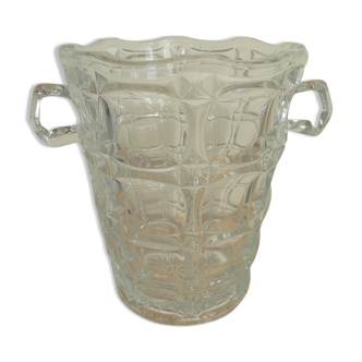 Molded glass champagne bucket