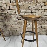 Set of 3 vintage 1970s bar stools