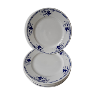 Lot de 6 assiettes plates Lunéville début XXeme
