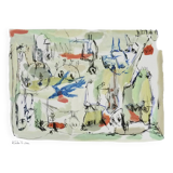 Mixed technique Art brut/Figurative art/Unique art signed Kabian 65X50 cm