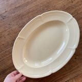 Large serving or presentation dish in beige ceramic - vintage