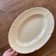 Large serving or presentation dish in beige ceramic - vintage