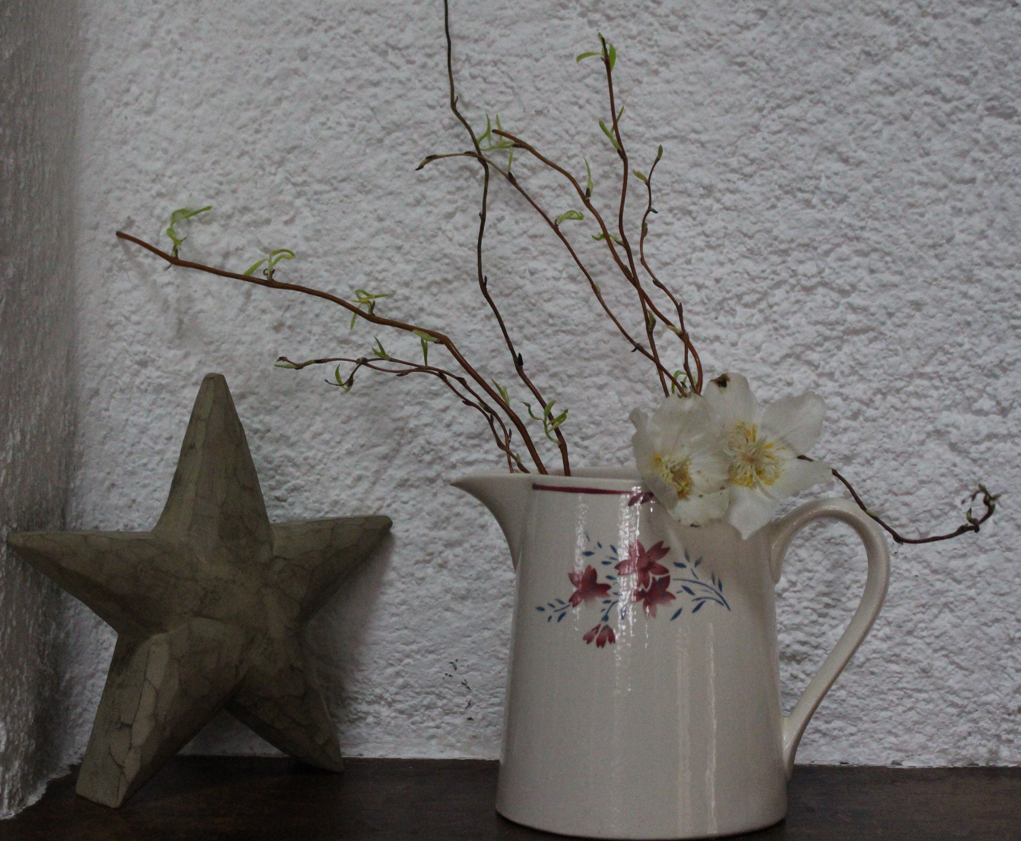 Small pitcher in half-porcelain "floral motif"