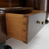 1930s art deco toilet cabinet with mirror in walnut, czechoslovakia