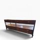 Comptoir de magasin/vitrine/présentoir vintage en bois