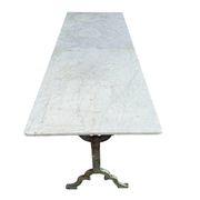 Double cast iron and marble bistro table signed Rieux Lyon 1900