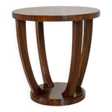 Late 20th Century Art Deco Round Mahogany Side Table, 1950s