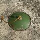 Vintage suspension green enamelled sheet white