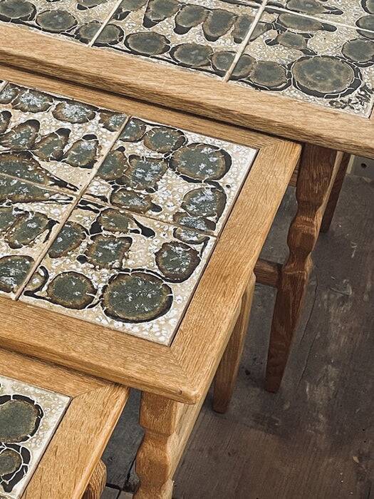 Henning Kjærnulf set of three oak nesting tables for EG Kvalitets, Denmark 1960s