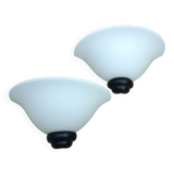 2 opal glass half bell sconces