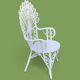 Fauteuil en rotin blanc Emmanuelle Peacock 1970