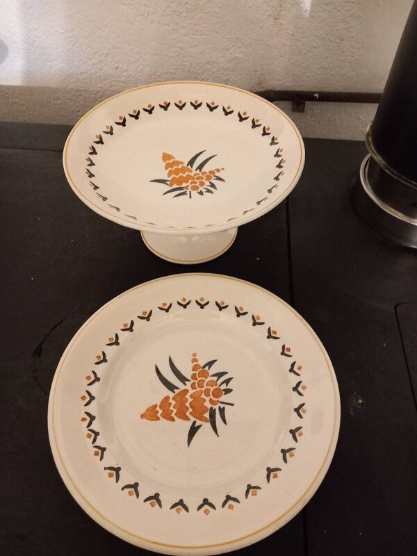 Ensemble 3 compotier anciens en faïence de Saint Amand