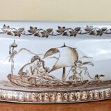 Château de Toussicourt: very important centerpiece planter in enamelled earthenware