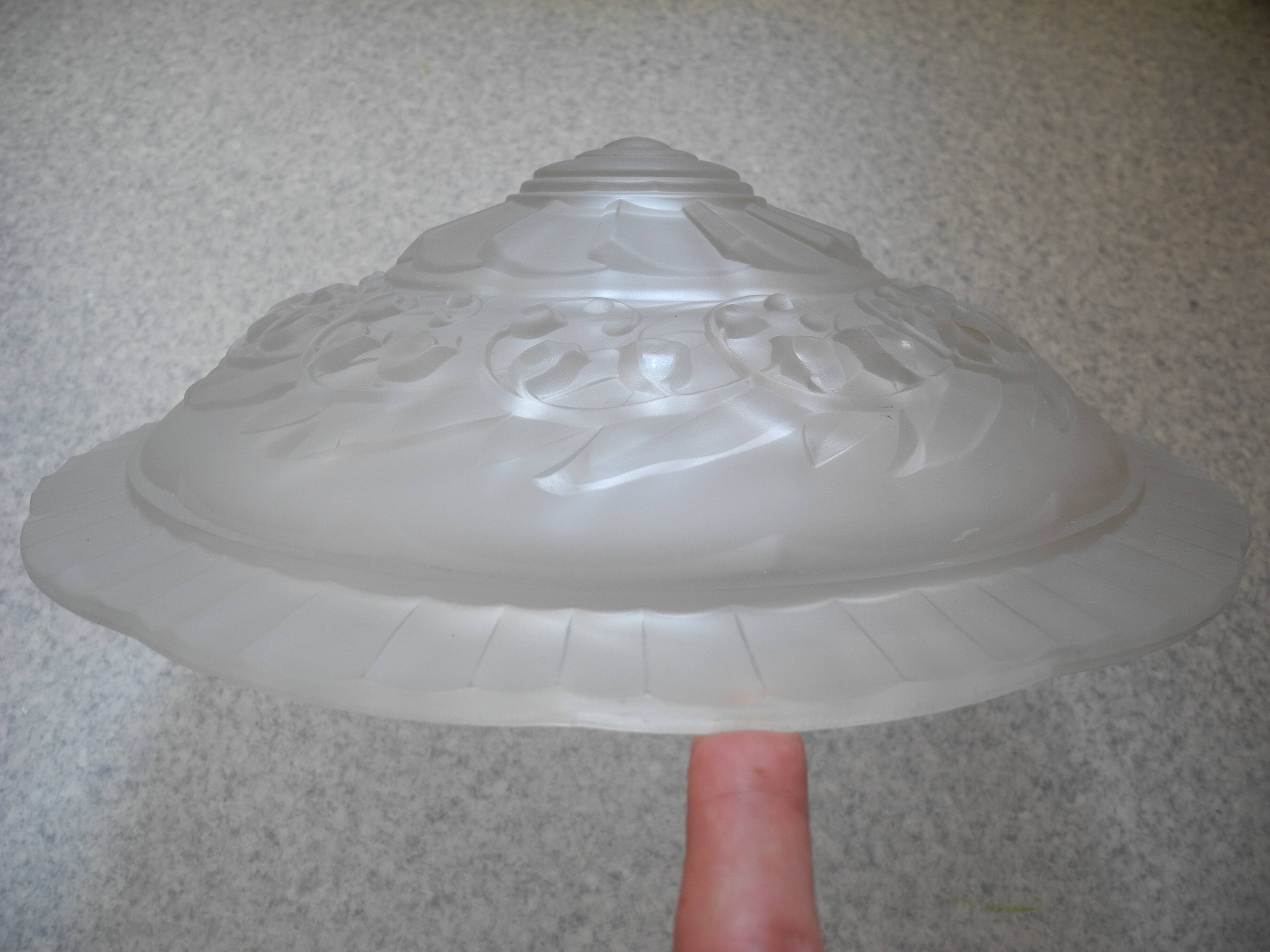 antique Art Deco Maynadier French glass chandelier basin