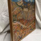 Old painting signed Oil on canvas “In Crimea” dimension: height -52cm- width -63cm-