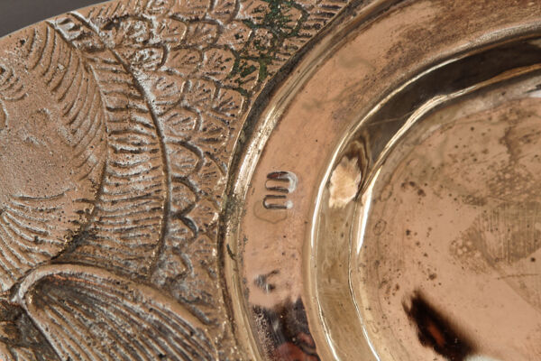 Ancien plat à poisson en métal argenté