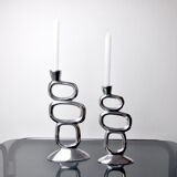 Pair of circle candlesticks by Matthew Hilton, England, 1980