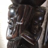 Lampe ancienne africaine taillée à la main bois précieux
