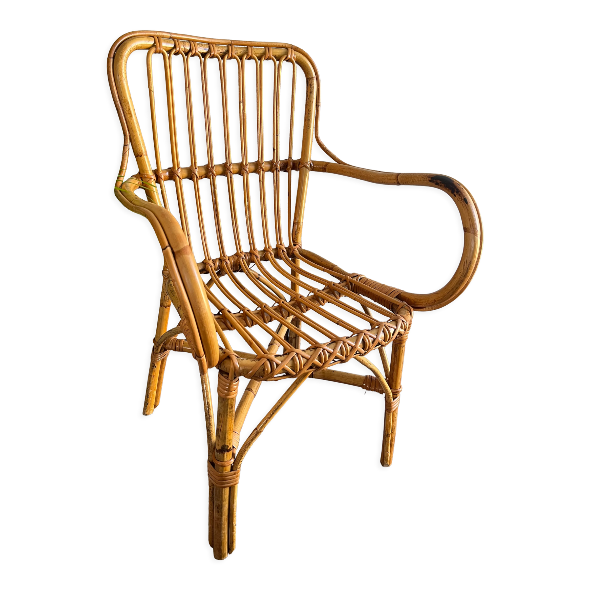 Vintage rattan armchair