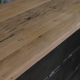 Military furniture metal console with wooden top and 6 drawers